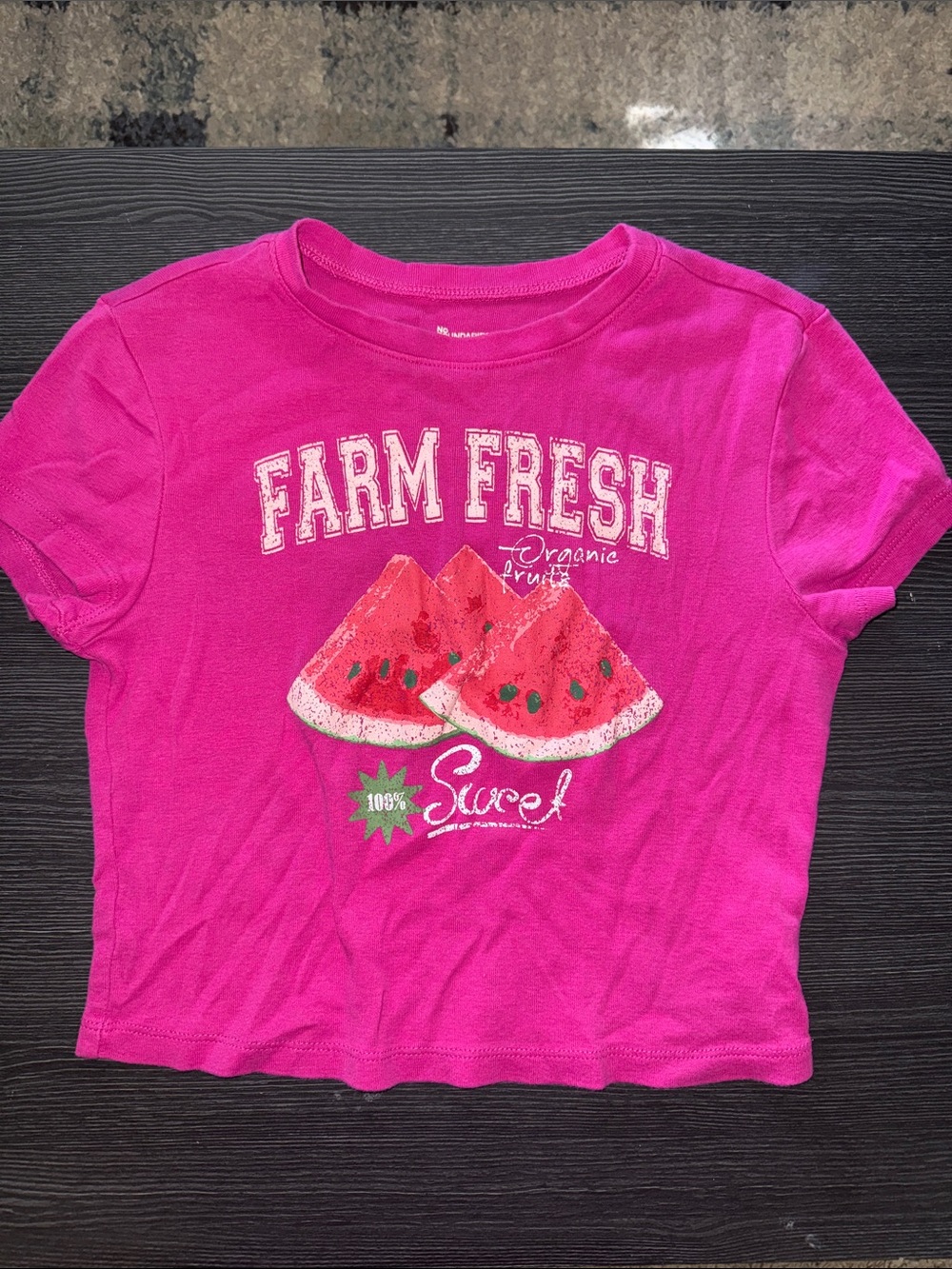 ‘Farm Fresh' Pink Baby Tee - Watermelon Print
